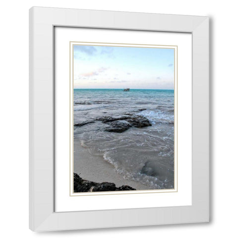 Crashing Waves White Modern Wood Framed Art Print with Double Matting by Peck, Gail