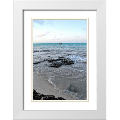 Crashing Waves White Modern Wood Framed Art Print with Double Matting by Peck, Gail