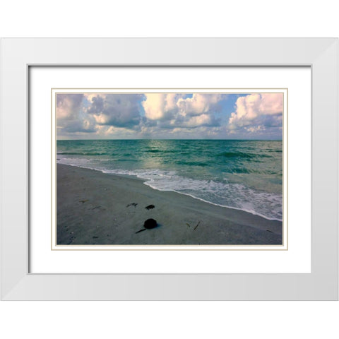 Emerald Sea White Modern Wood Framed Art Print with Double Matting by Peck, Gail
