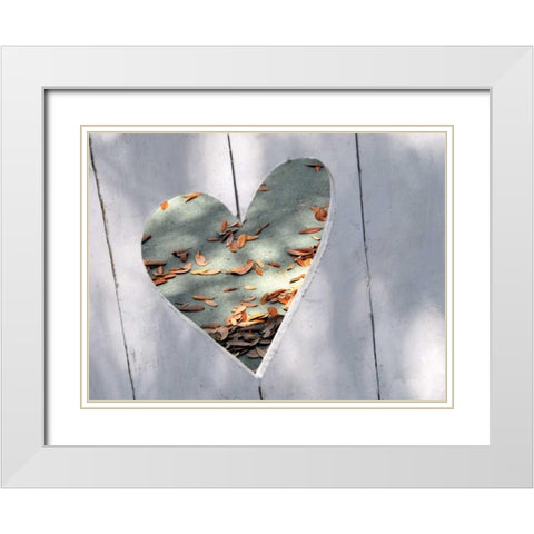 Heart Full of Love White Modern Wood Framed Art Print with Double Matting by Peck, Gail