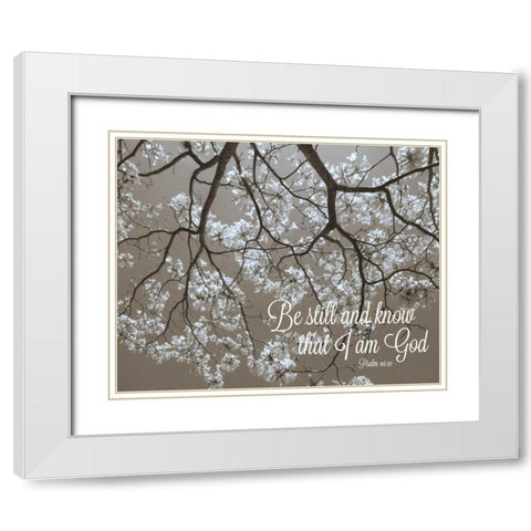 Be Still White Modern Wood Framed Art Print with Double Matting by Peck, Gail