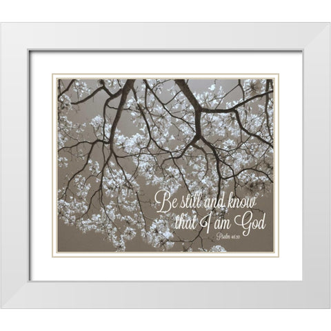 Be Still White Modern Wood Framed Art Print with Double Matting by Peck, Gail