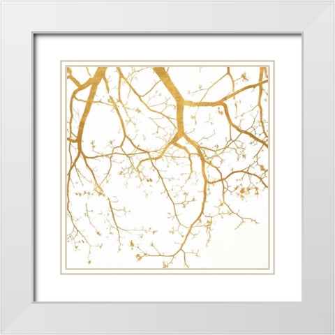Branch Silhouette II White Modern Wood Framed Art Print with Double Matting by Peck, Gail