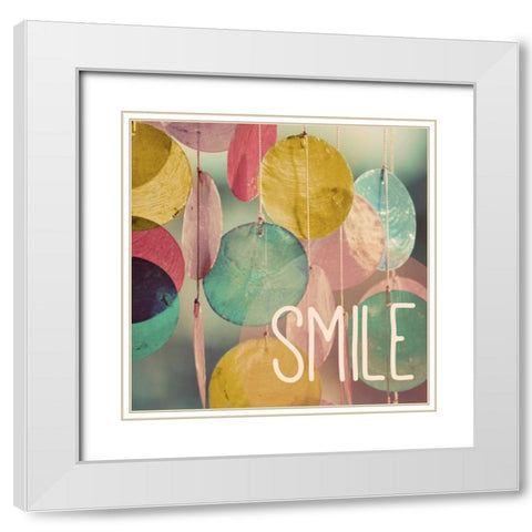 Smile White Modern Wood Framed Art Print with Double Matting by Peck, Gail