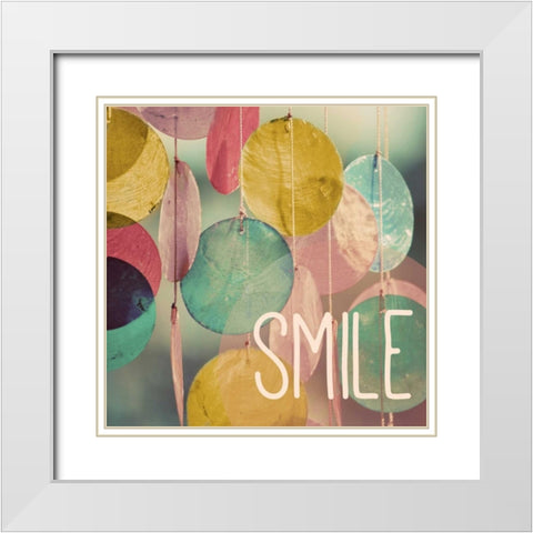 Smile White Modern Wood Framed Art Print with Double Matting by Peck, Gail