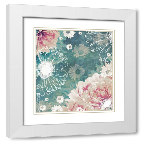 Ethereal Flowers White Modern Wood Framed Art Print with Double Matting by Peck, Gail