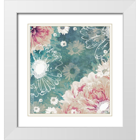 Ethereal Flowers White Modern Wood Framed Art Print with Double Matting by Peck, Gail