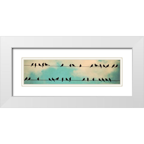 Together Again Panel White Modern Wood Framed Art Print with Double Matting by Peck, Gail