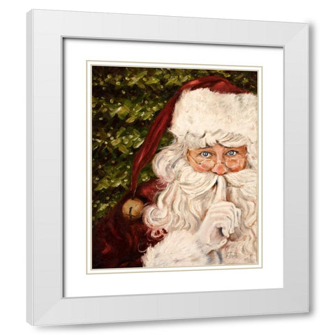 Secret Santa White Modern Wood Framed Art Print with Double Matting by Pinto, Patricia