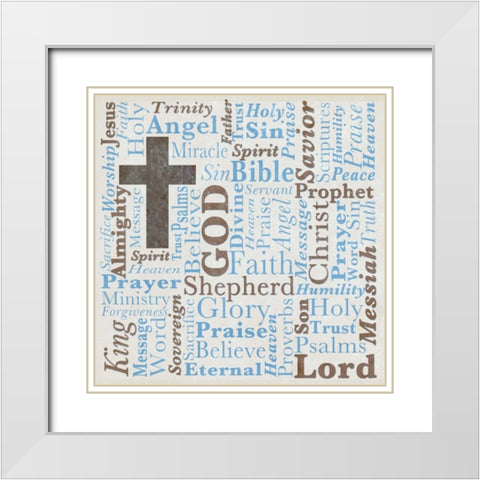 Spiritual Type White Modern Wood Framed Art Print with Double Matting by SD Graphics Studio