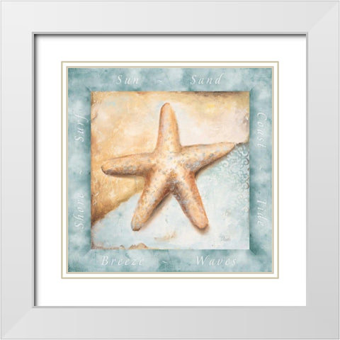 Sun Sand and Surf II White Modern Wood Framed Art Print with Double Matting by Pinto, Patricia