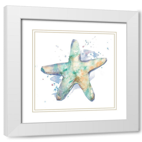 Sun Sand Surf Splash I White Modern Wood Framed Art Print with Double Matting by Pinto, Patricia