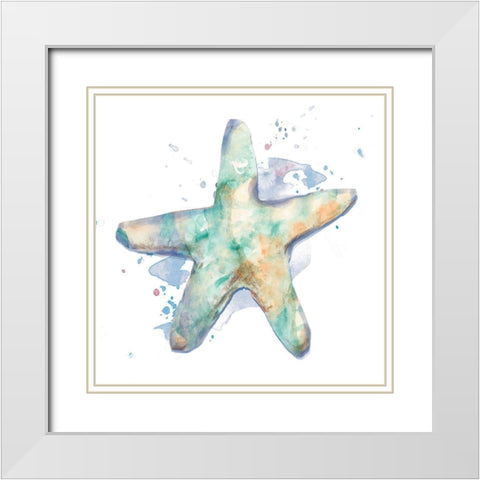 Sun Sand Surf Splash I White Modern Wood Framed Art Print with Double Matting by Pinto, Patricia