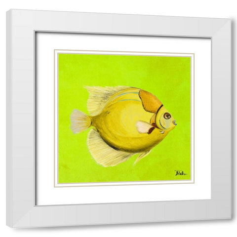 Bright Aquatic Life III White Modern Wood Framed Art Print with Double Matting by Pinto, Patricia
