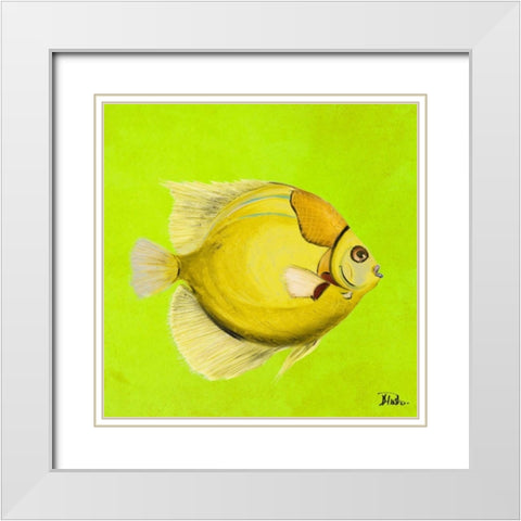 Bright Aquatic Life III White Modern Wood Framed Art Print with Double Matting by Pinto, Patricia