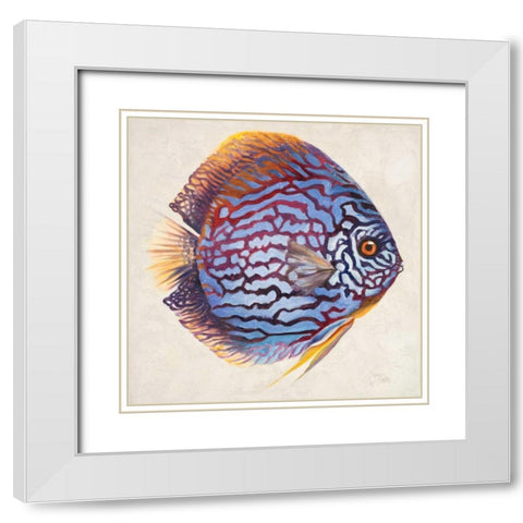 Little Fish I White Modern Wood Framed Art Print with Double Matting by Pinto, Patricia