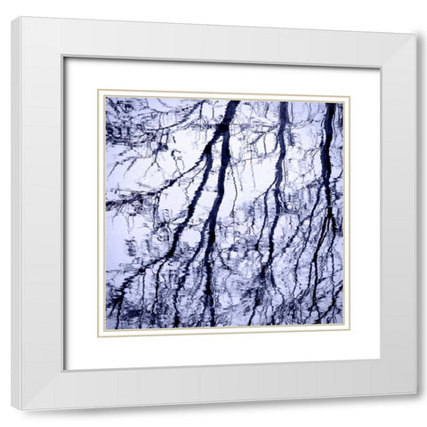 Branches on Purple White Modern Wood Framed Art Print with Double Matting by Peck, Gail