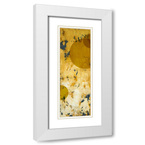 Pathside Perennials with circles White Modern Wood Framed Art Print with Double Matting by Loreth, Lanie