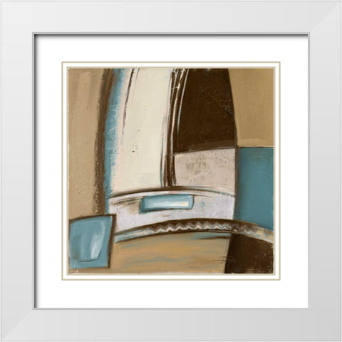 Time Flies on Blue I White Modern Wood Framed Art Print with Double Matting by Pinto, Patricia