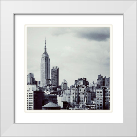 NY Sky White Modern Wood Framed Art Print with Double Matting by Biscardi, Nicholas