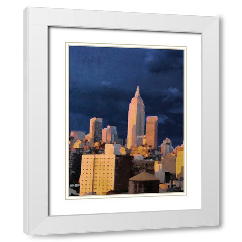 The City I White Modern Wood Framed Art Print with Double Matting by Biscardi, Nicholas