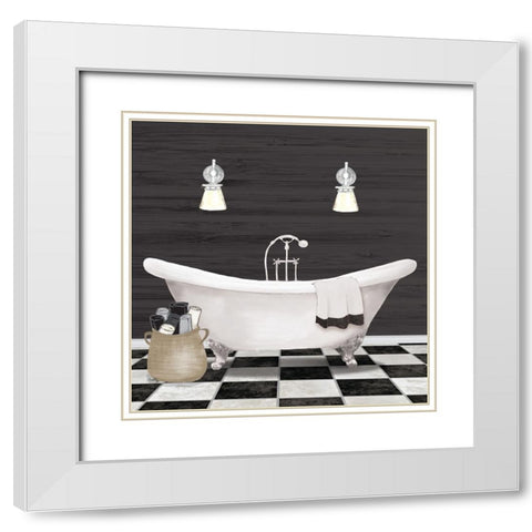 Modern Bathroom I White Modern Wood Framed Art Print with Double Matting by Medley, Elizabeth