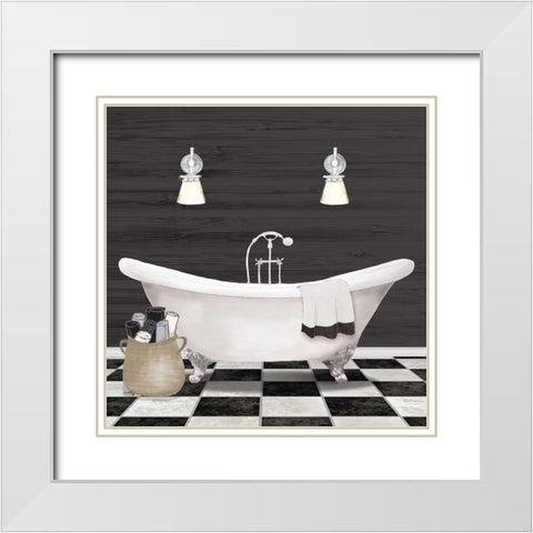 Modern Bathroom I White Modern Wood Framed Art Print with Double Matting by Medley, Elizabeth