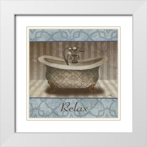 Relax White Modern Wood Framed Art Print with Double Matting by Medley, Elizabeth