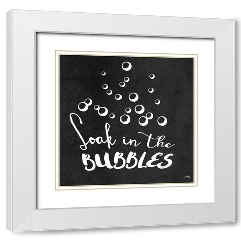 Soak in the Bubbles White Modern Wood Framed Art Print with Double Matting by Medley, Elizabeth