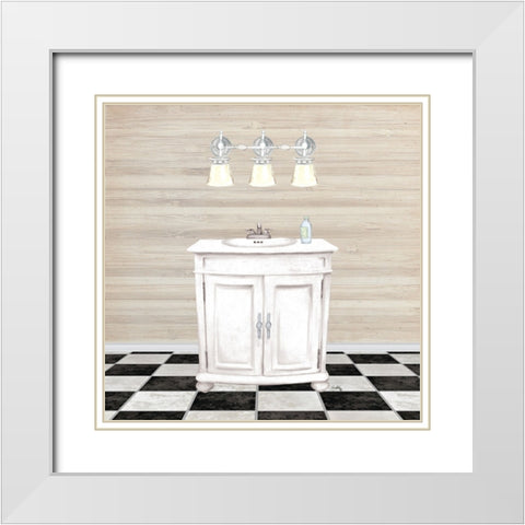 Bathroom II White Modern Wood Framed Art Print with Double Matting by Medley, Elizabeth