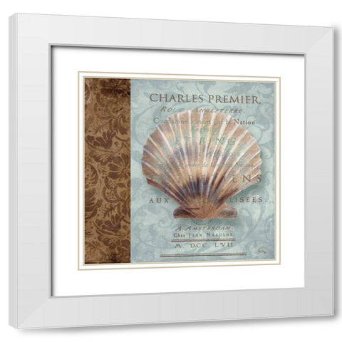 Shell I White Modern Wood Framed Art Print with Double Matting by Medley, Elizabeth