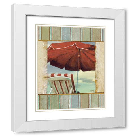 Chaise de Plage I White Modern Wood Framed Art Print with Double Matting by Medley, Elizabeth