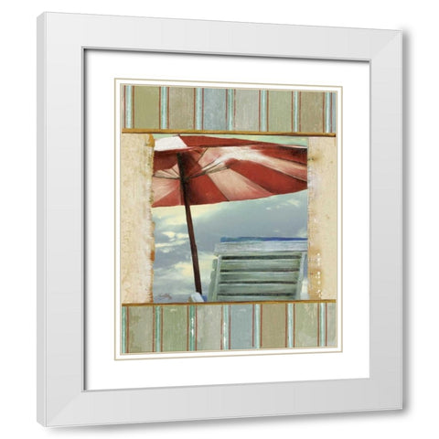 Chaise de Plage II White Modern Wood Framed Art Print with Double Matting by Medley, Elizabeth