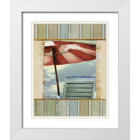 Chaise de Plage II White Modern Wood Framed Art Print with Double Matting by Medley, Elizabeth