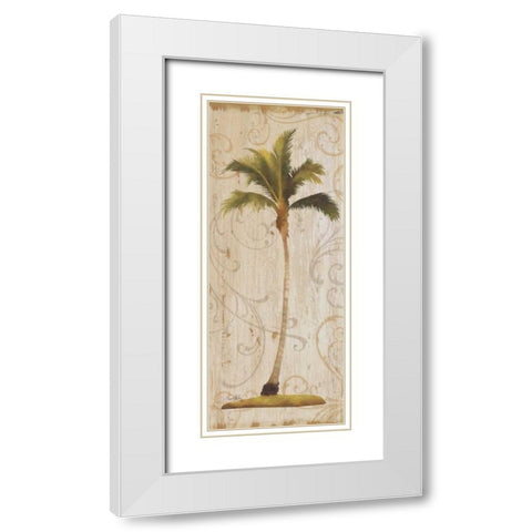 Palm Swirls II White Modern Wood Framed Art Print with Double Matting by Medley, Elizabeth