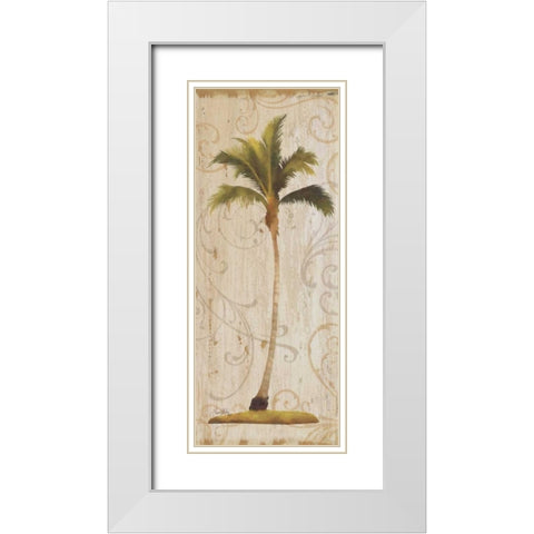Palm Swirls II White Modern Wood Framed Art Print with Double Matting by Medley, Elizabeth