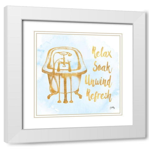 Bath Inspiration I White Modern Wood Framed Art Print with Double Matting by Medley, Elizabeth