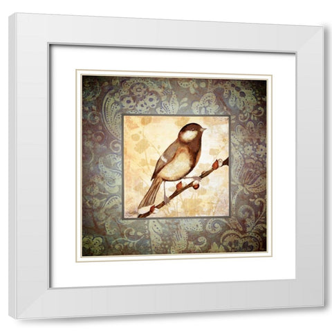 Tiny Bird I White Modern Wood Framed Art Print with Double Matting by Medley, Elizabeth