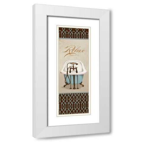 Relax in Blue I White Modern Wood Framed Art Print with Double Matting by Medley, Elizabeth