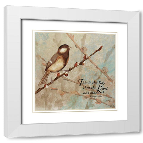 This is the Day White Modern Wood Framed Art Print with Double Matting by Medley, Elizabeth