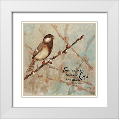 This is the Day White Modern Wood Framed Art Print with Double Matting by Medley, Elizabeth