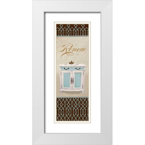 Relax in Blue II White Modern Wood Framed Art Print with Double Matting by Medley, Elizabeth