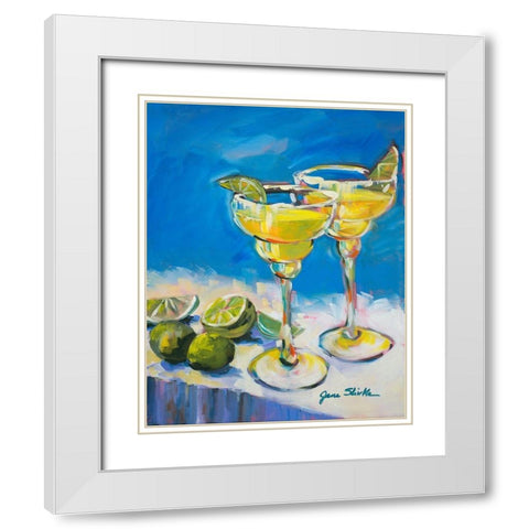 Slice of Lime I White Modern Wood Framed Art Print with Double Matting by Slivka, Jane