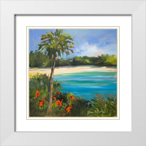 Palm Isle White Modern Wood Framed Art Print with Double Matting by Slivka, Jane