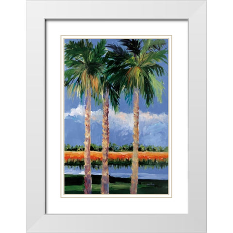 Palm Coast White Modern Wood Framed Art Print with Double Matting by Slivka, Jane