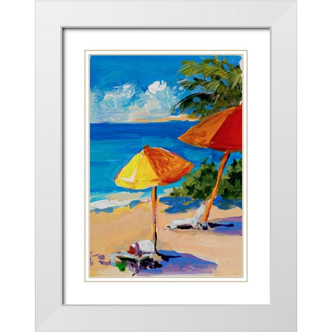 Caribbean Coast White Modern Wood Framed Art Print with Double Matting by Slivka, Jane