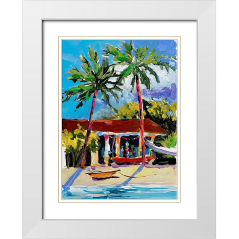Caribbean Shore White Modern Wood Framed Art Print with Double Matting by Slivka, Jane