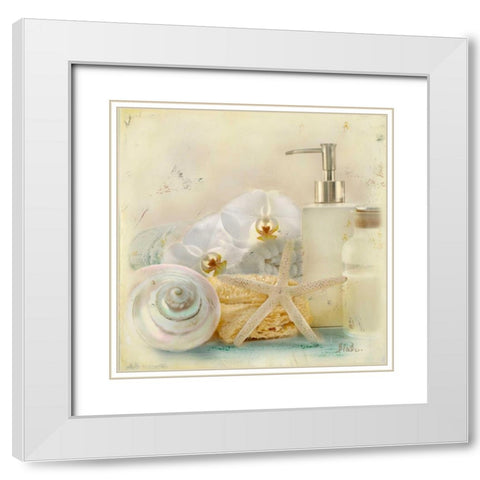 Silver Bath II White Modern Wood Framed Art Print with Double Matting by Pinto, Patricia