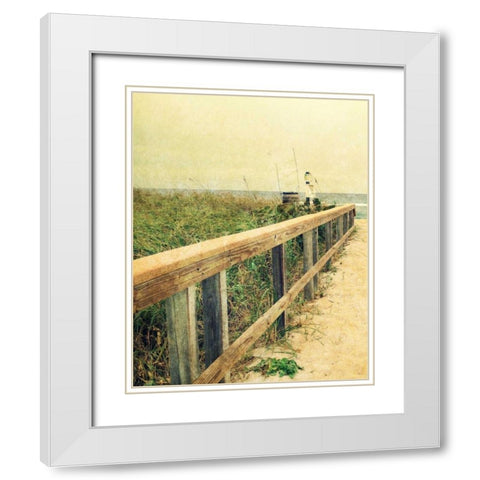 Beach Rails I White Modern Wood Framed Art Print with Double Matting by Saghini, Lisa Hill