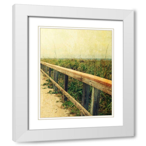 Beach Rails II White Modern Wood Framed Art Print with Double Matting by Saghini, Lisa Hill